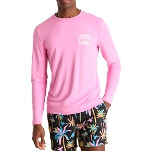 Chubbies Sun Crew Long Sleeve Rash Guard Tshirt XXL Pink